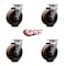 Service Caster 5'' High Temp Glass Filled Nylon Wheel Swivel Caster Set with Roller Bearings, 4PK SCC-20S520-GFNRHT-4 - alternate 3